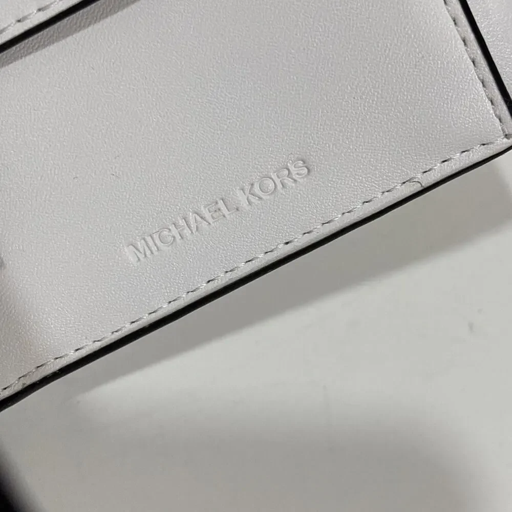 Michael Kors Cooper Logo and Striped Billfold White Palm Green Unisex Wallet - Picture 7 of 12